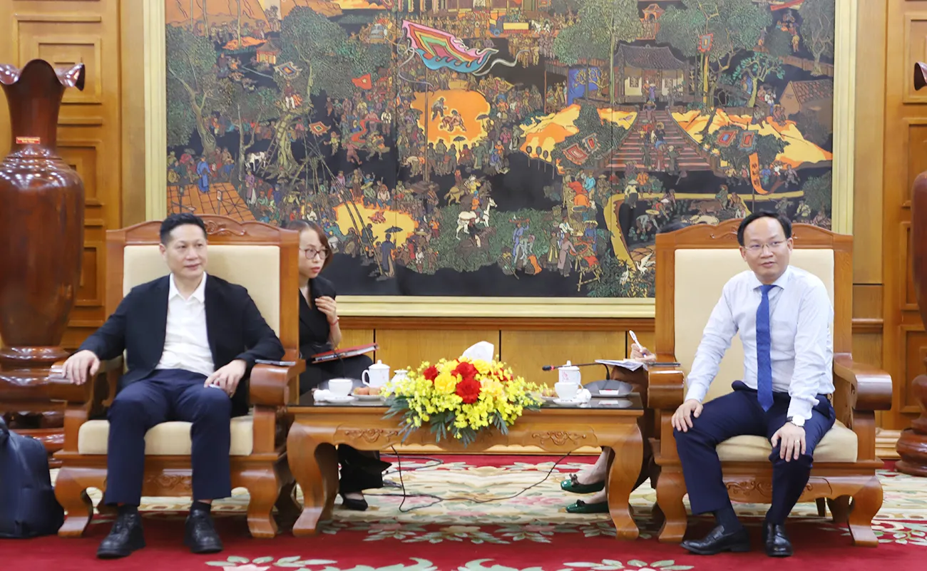 Phó Chủ tịch UBND tỉnh Phạm Văn Thịnh làm việc với Đoàn doanh nghiệp Trung Quốc khảo...